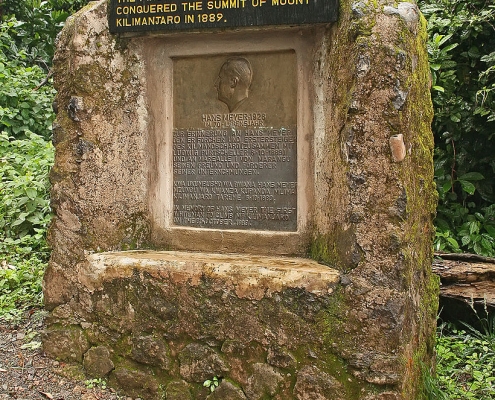 Commemorative Plaque, Hans Meyer, Marangu, Mount Kilimanjaro