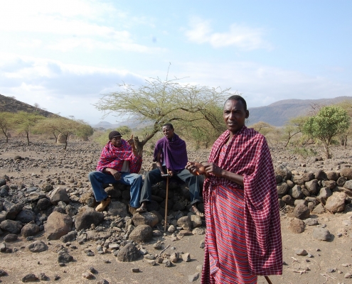 Maasai and two local Safari guides Lake Natron