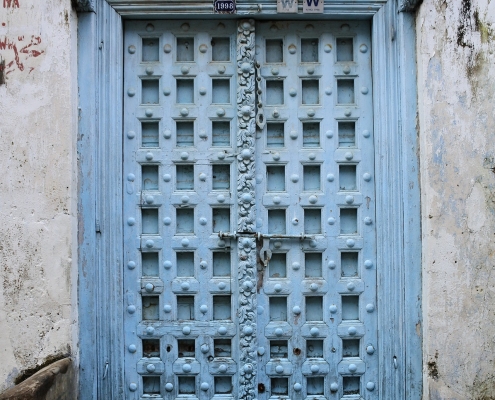 Characteristic wooden entrance door, Zanzibar Stone Town Tour