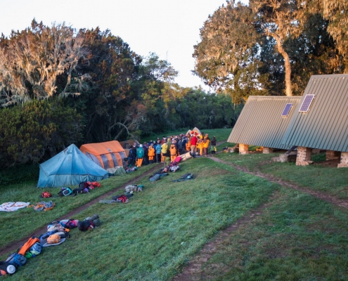 Marangu Route Huts overnight stay, Kilimanjaro Trekking with a big group