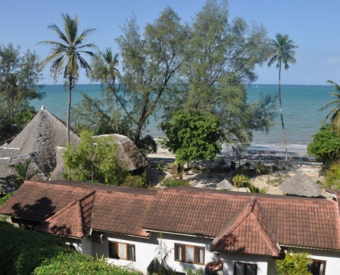 Bagamoyo Country Club main building with Indian Ocean in the background