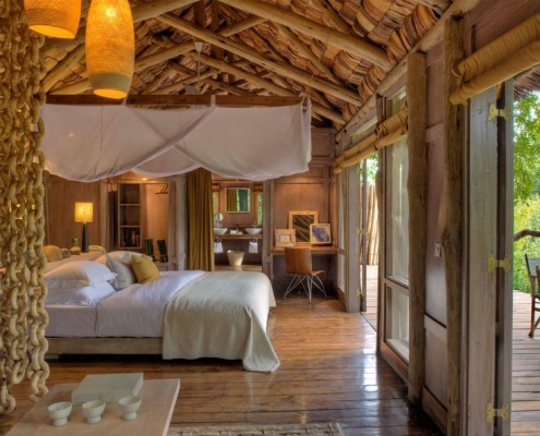 and Beyond Lake Manyara Tree Lodge full-size bed