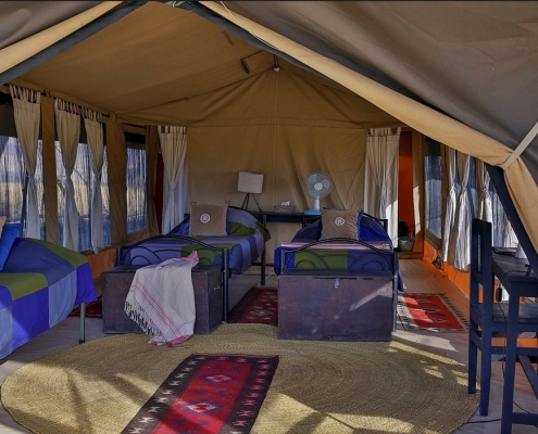 Lake Natron Camp tent with single beds