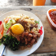 Simply the best Pilau in Arusha, served with extra spinach beans potato and chili sauce
